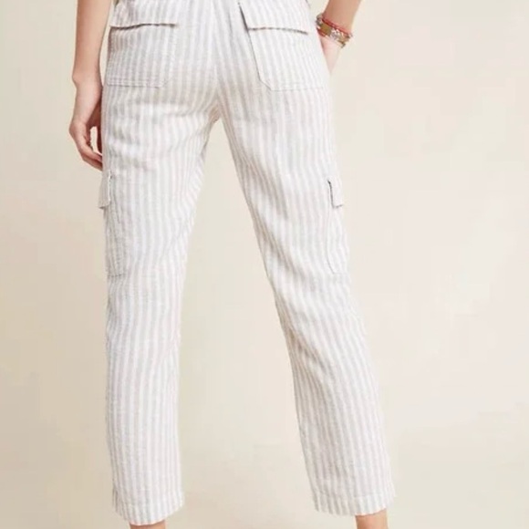 ANTHROPOLOGIE x SANCTUARY Sanctuary Discoverer Linen Cargo Pants Natural - Picture 2 of 6